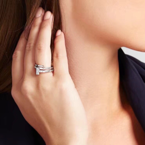 Luxury Womens Jewelry Tiffany T Square Wrap Diamond Ring A205PP240 AA146896