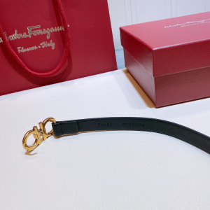 Luxury Womens Belts Ferragamo Double Gancini Chain Belt Black A28PP240 AA146958