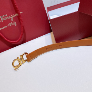 Luxury Womens Belts Ferragamo Double Gancini Chain Belt Tan A28PP240 AA146959