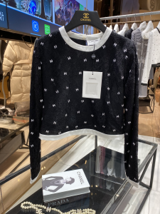 Chanel Allover CC Logo Lace Tops Black 