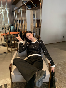 Luxury Womens Clothing Chanel Allover CC Logo Lace Tops Black SML A40PP480 AA146988