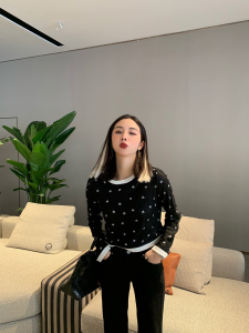 Luxury Womens Clothing Chanel Allover CC Logo Lace Tops Black SML A40PP480 AA146988