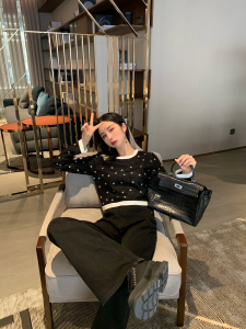 Luxury Womens Clothing Chanel Allover CC Logo Lace Tops Black SML A40PP480 AA146988