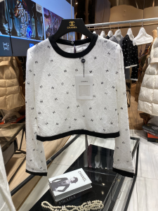 Chanel Allover CC Logo Lace Tops White 