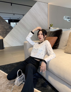 Luxury Womens Clothing Chanel Allover CC Logo Lace Tops White SML A40PP480 AA146989