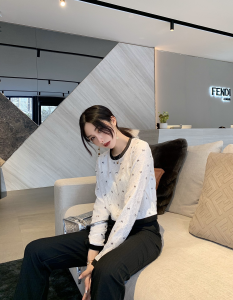 Luxury Womens Clothing Chanel Allover CC Logo Lace Tops White SML A40PP480 AA146989