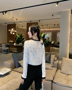 Luxury Womens Clothing Chanel Allover CC Logo Lace Tops White SML A40PP480 AA146989