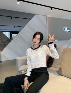 Luxury Womens Clothing Chanel Allover CC Logo Lace Tops White SML A40PP480 AA146989