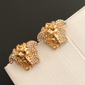 Versace Crystals Medusa Gold Earrings 