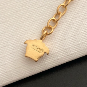 Luxury Womens Jewelry Versace Crystals Medusa Gold Pendant Necklace A39PP130 AA146986