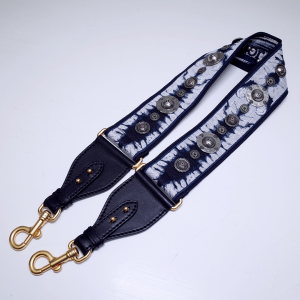 Dior Shoulder Strap Blue Multiclor Tie and Dior Embroidery Dior Shoulder Strap Blue Multiclor Tie and Dior Embroidery