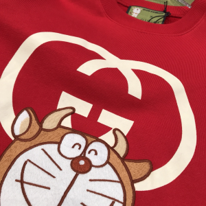 Luxury Womens Clothing Gucci x Doraemon Cotton Sweatshirt Red SML A29PP350 AA147177