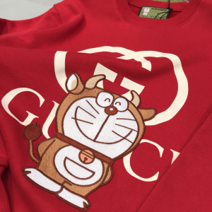 Luxury Womens Clothing Gucci x Doraemon Cotton Sweatshirt Red SML A29PP350 AA147177