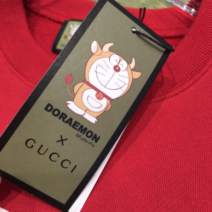Luxury Womens Clothing Gucci x Doraemon Cotton Sweatshirt Red SML A29PP350 AA147177