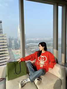 Luxury Womens Clothing Gucci x Doraemon Cotton Sweatshirt Red SML A29PP350 AA147177