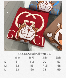 Luxury Womens Clothing Gucci x Doraemon Cotton Sweatshirt Red SML A29PP350 AA147177