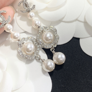Luxury Womens Jewelry Chanel Crystals Star CC Pearls Earrings A52PP130 AA147190