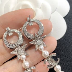 Luxury Womens Jewelry Chanel Crystals Star CC Pearls Earrings A52PP130 AA147190
