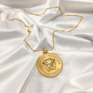 Luxury Womens Jewelry Versace Gold Medusa Necklace A152PP120 AA147247