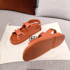 Luxury Womens Shoes Chanel Classic CC Logo Sandal Tan 35 To 40 A136PP320 AA147227