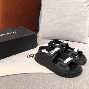 Chanel Classic Monogram Logo Sandal Black 