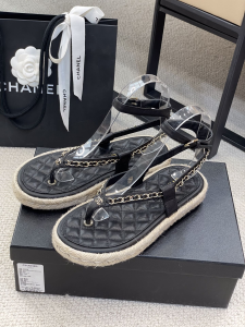 Chanel Espadrille Sandal Black 