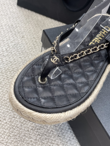 Luxury Womens Shoes Chanel Espadrille Sandal in Black 35 To 40 A136PP430 AA147307