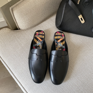 Hermes Catena Mule Black Goatskin 