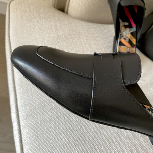 Luxury Womens Shoes Hermes Catena Mule in Black Goatskin 35 To 41 A136PP420 AA147334