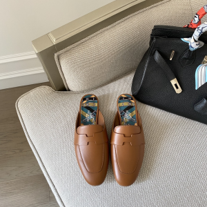 Luxury Womens Shoes Hermes Catena Mule in Tan Goatskin 35 To 41 A136PP420 AA147332