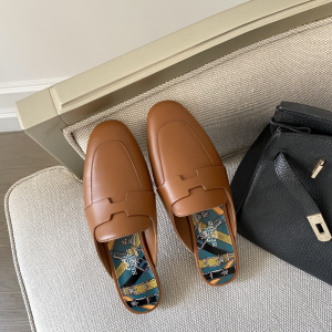 Luxury Womens Shoes Hermes Catena Mule in Tan Goatskin 35 To 41 A136PP420 AA147332