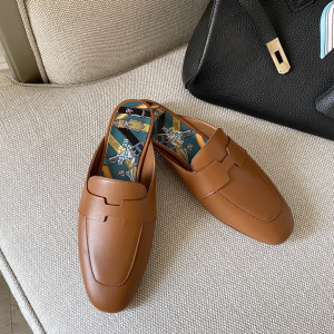 Luxury Womens Shoes Hermes Catena Mule in Tan Goatskin 35 To 41 A136PP420 AA147332