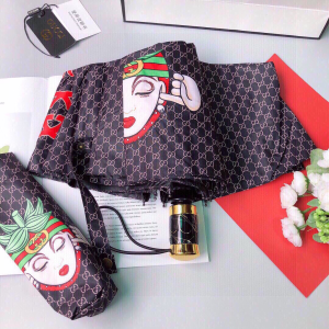 Luxury Womens Umbrella Gucci Luxury GG Umbrella Black A144PP100 AA147364