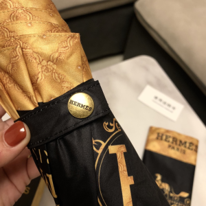 Luxury Womens Umbrella Hermes Luxury Umbrella Black A144PP100 AA147351