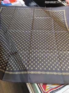 Celine Triomphe Cashmere Silk Scarf Brown 