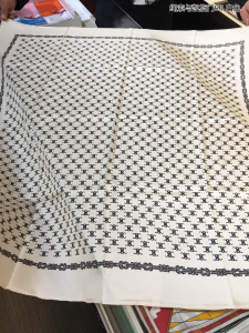 Celine Triomphe Cashmere Silk Scarf White 