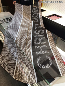 Dior Oblique Cashmere Silk Scarf Brown