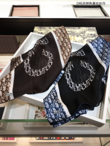 Luxury Womens Scarf Dior Oblique Cashmere Silk Scarf Brown 60x180CM A151PP170 AA147435