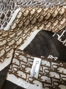Luxury Womens Scarf Dior Oblique Cashmere Silk Scarf Brown 60x180CM A151PP170 AA147435