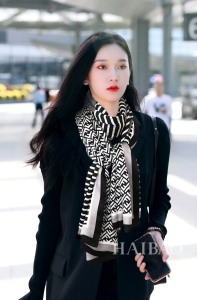 Luxury Womens Scarf Fendi Stripe Cashmere Silk Scarf Black 65x180CM A151PP280 AA147459