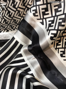 Luxury Womens Scarf Fendi Stripe Cashmere Silk Scarf Black 65x180CM A151PP280 AA147459