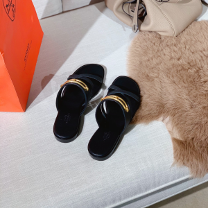 Luxury Womens Shoes Hermes Claire Sandal in Black Calfskin 35 To 40 A151PP390 AA147523