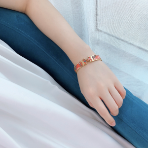 Luxury Womens Jewelry Hermes Clic H Tartan Bracelet A205PP260 AA147737