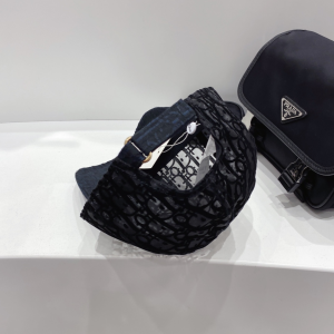Luxury Womens Hats Dior Oblique Black Velvet Baseketball Hat A144PP60 AA147982