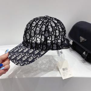 Dior Oblique Black Velvet Baseketball Hat 