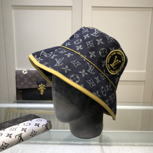 Luxury Womens Hats Louis Vuitton Denim Monogram Bucket Hat A144PP60 AA147976