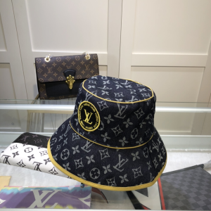 Luxury Womens Hats Louis Vuitton Denim Monogram Bucket Hat A144PP60 AA147976