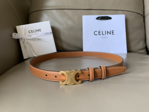 Celine Triomphe Belt Tan Smooth Calfskin 24MM 