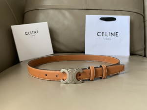 Celine Triomphe Belt Tan Smooth Calfskin 24MM 