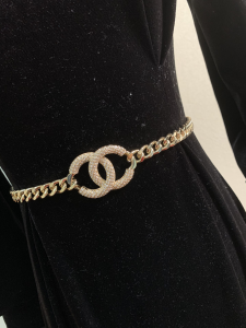 Chanel Chain Crystals CC Logo Belt 